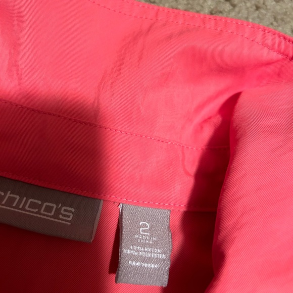 Chico's Women Lightweight Jack Long Sleeve Full Zip Track Jacket Pink Size 2 (L) - Picture 3 of 8